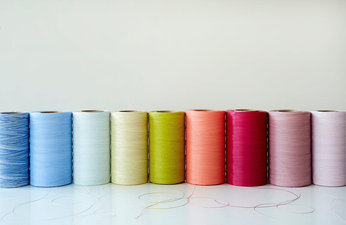 Detail image of Chilewich woven material showcasing texture, color, and pattern of the terrastrand yarn weave.