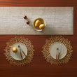 Detail image of Chilewich woven material showcasing texture, color, and pattern of the terrastrand yarn weave.