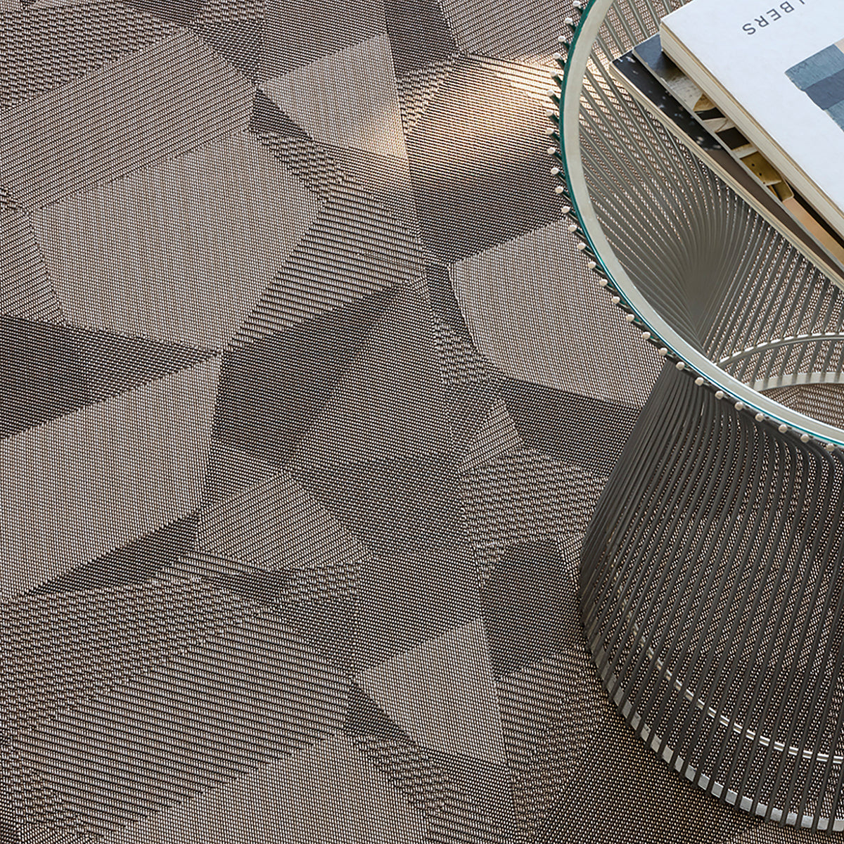 Detail image of Chilewich woven material showcasing texture, color, and pattern of the terrastrand yarn weave.