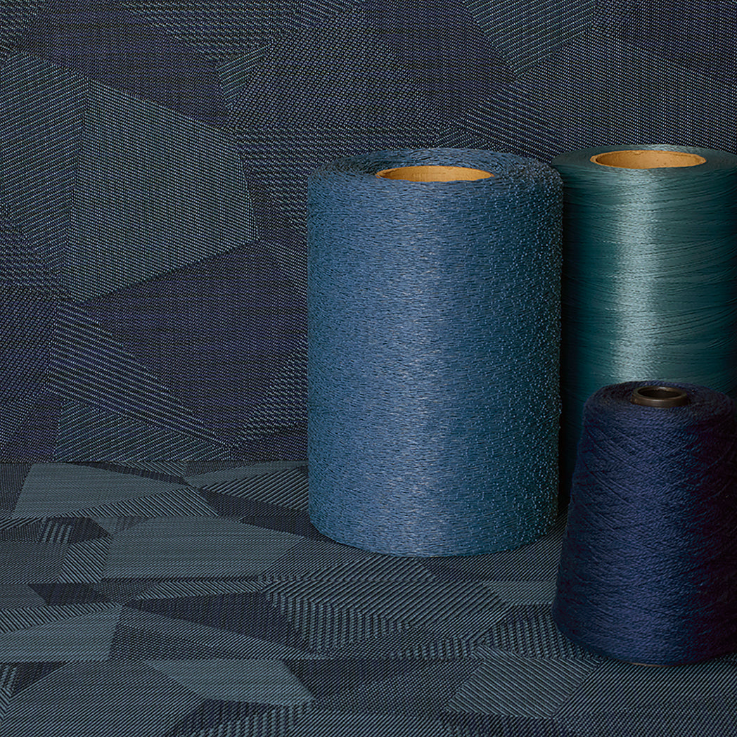 Detail image of Chilewich woven material showcasing texture, color, and pattern of the terrastrand yarn weave.