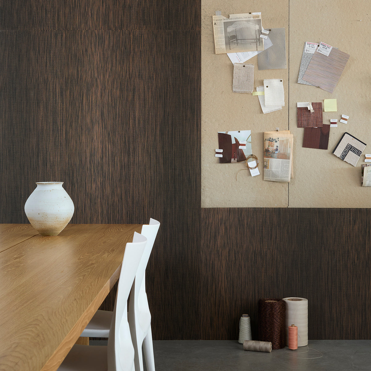 Detail image of Chilewich woven material showcasing texture, color, and pattern of the terrastrand yarn weave.