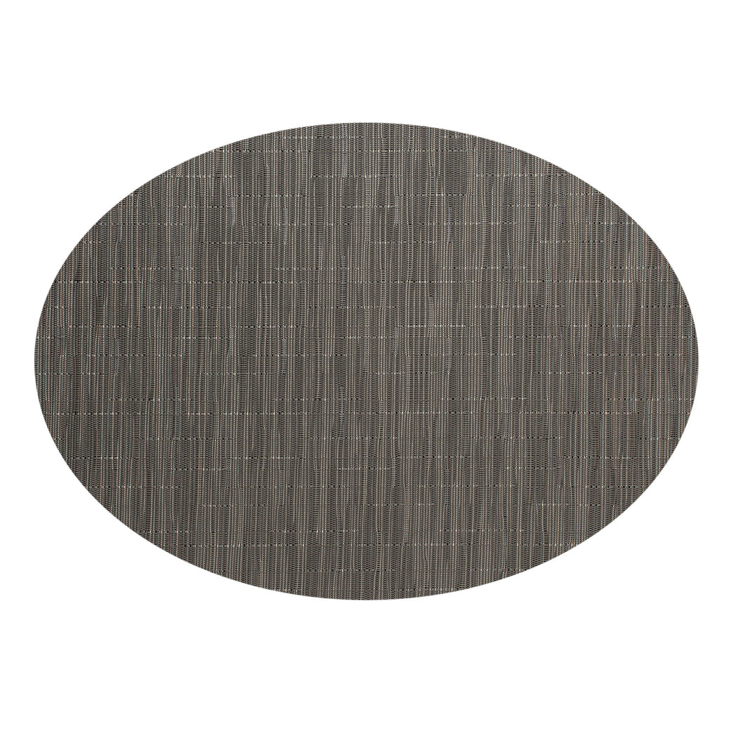 Oval Placemats in Dark Warm Grey With Light Beige
