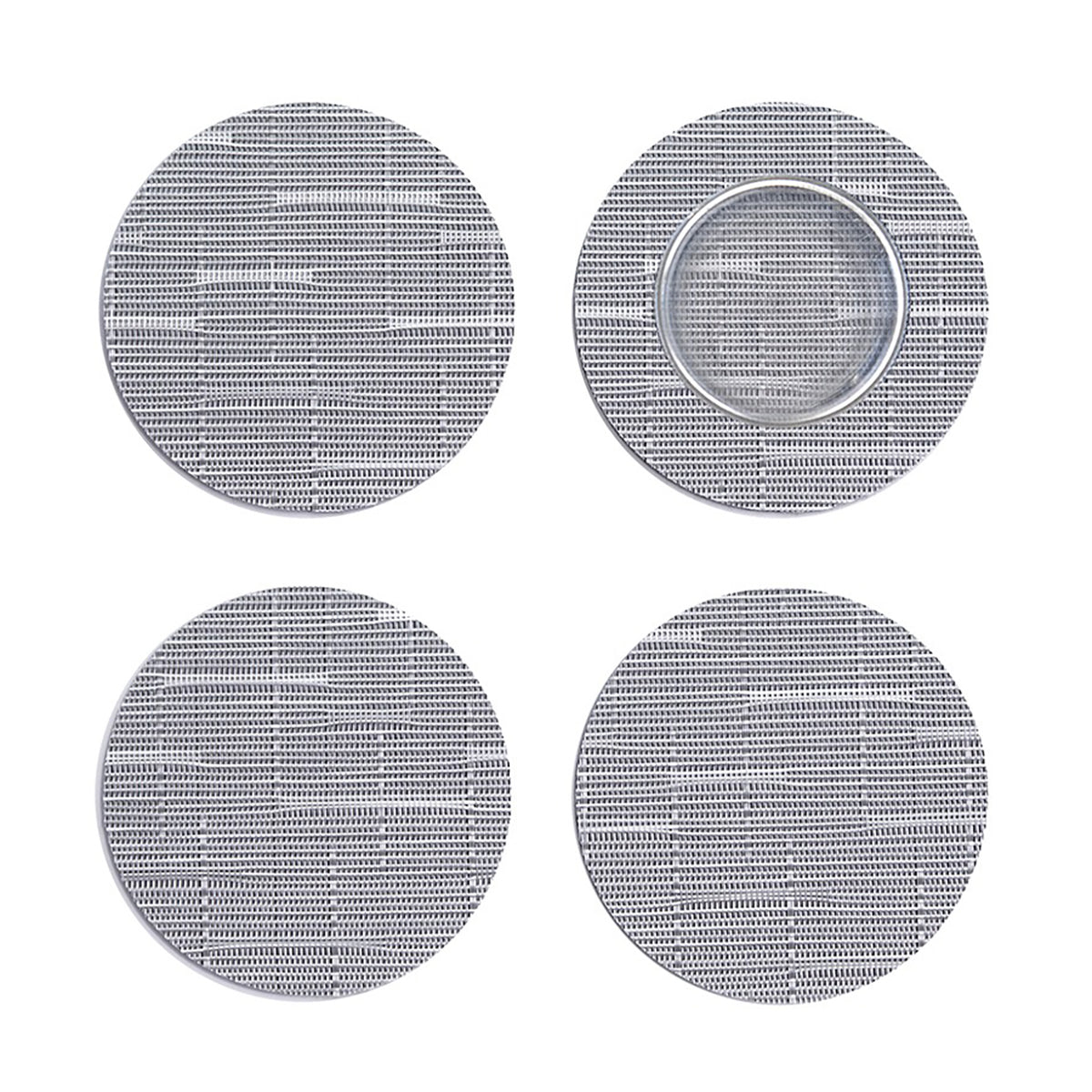 Set of 4 Coasters in Light Silver