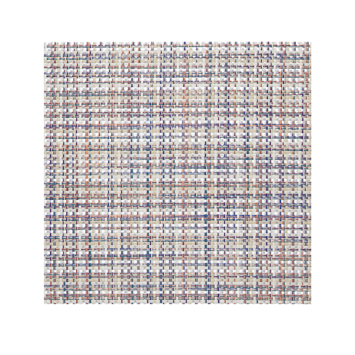 Square Placemats in Light Warm Beige Base with Multicolored Accents