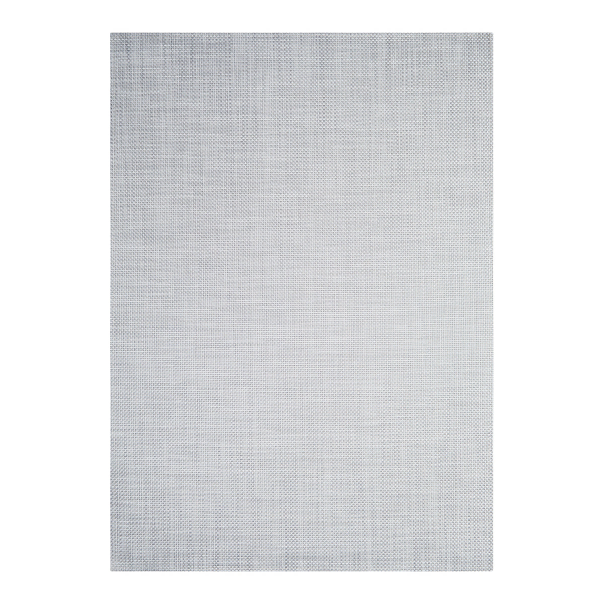White/Silver Woven Floor Mat in Metallic White