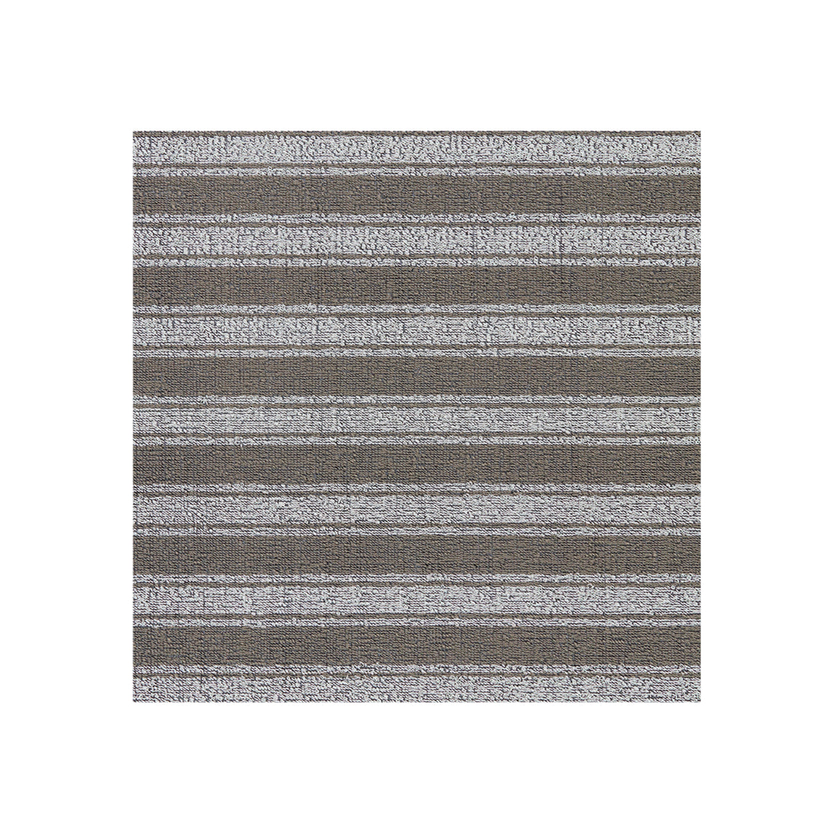Chilewich striped woven mat with textured terrastrand yarn surface, featuring modern linear design and durable finish.