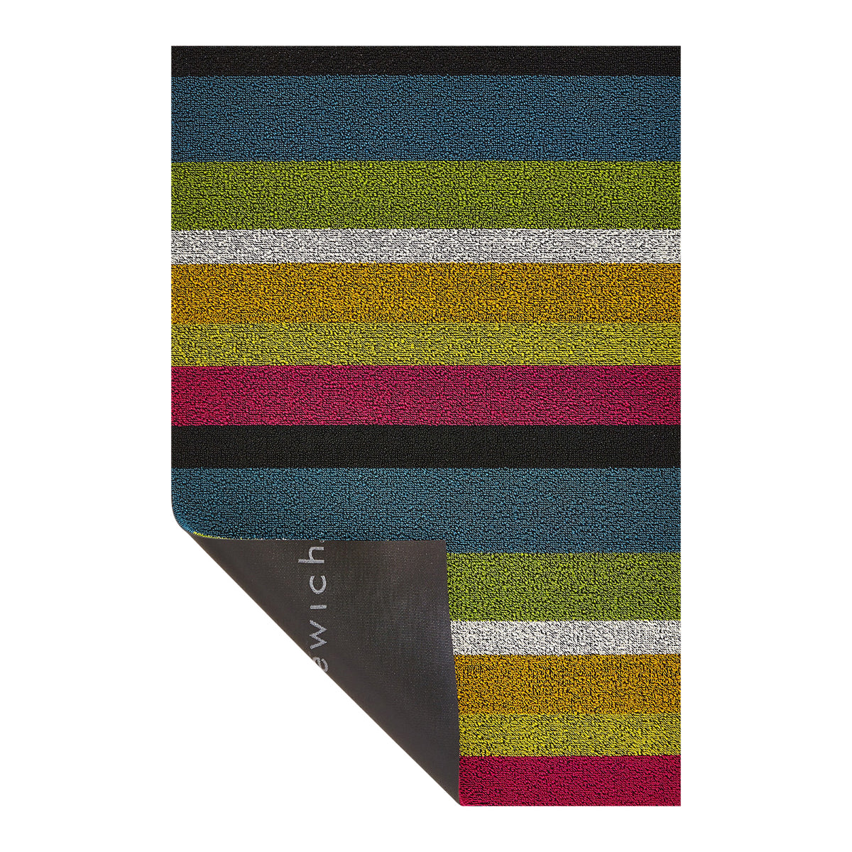 Bold Stripe Shag Mats - Multi Corner