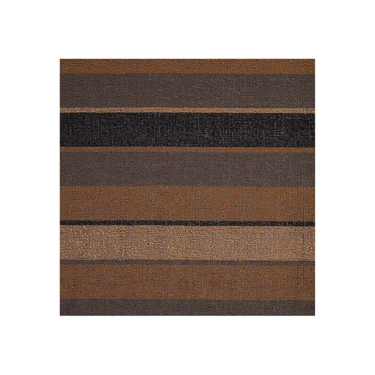 Chilewich striped woven mat with textured terrastrand yarn surface, featuring modern linear design and durable finish.