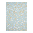 Mint Woven Floor Mat in Dark Navy Blue Base with Light Blue and Midtone Cool Green Accents