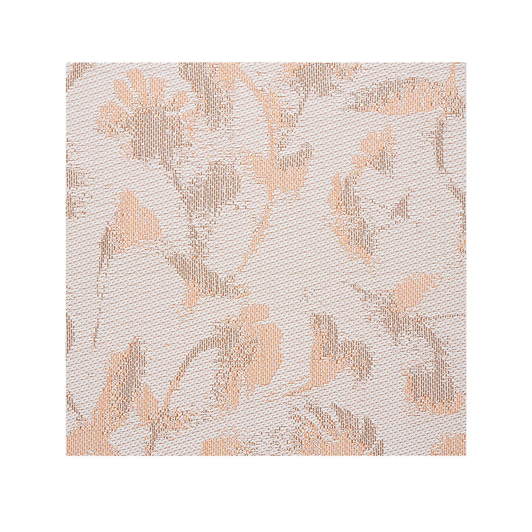 Square Placemats in Light Neutral Beige Base with Light Orange and Midtone Brown Accents