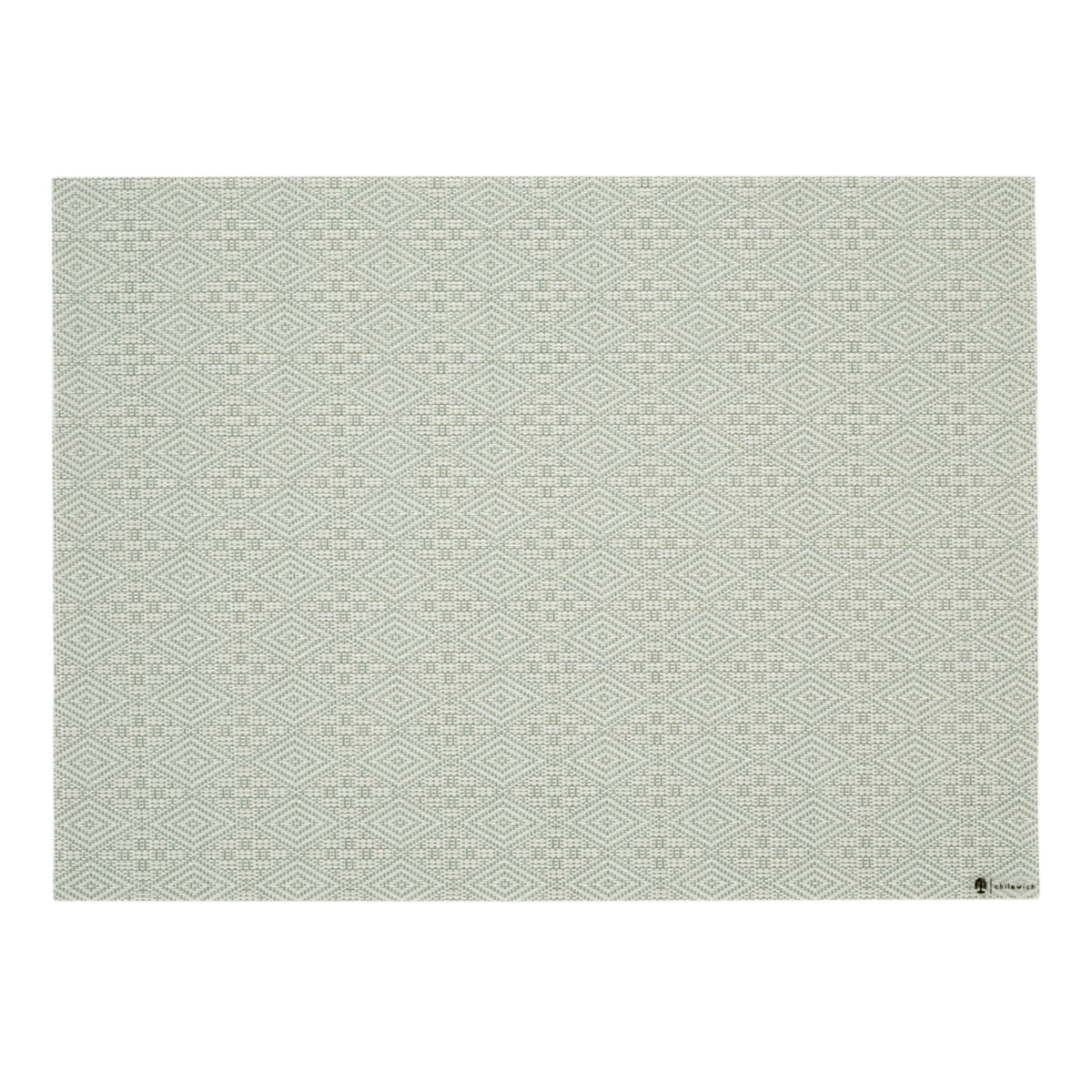 Rectangle Placemats in Muted Light Blue Green with White
