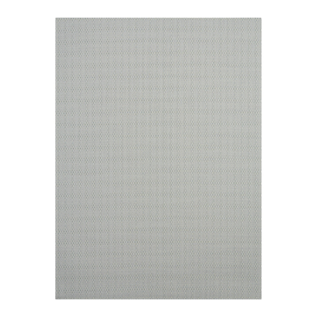 Abalone Woven Floor Mat in Muted Light Blue Green with White