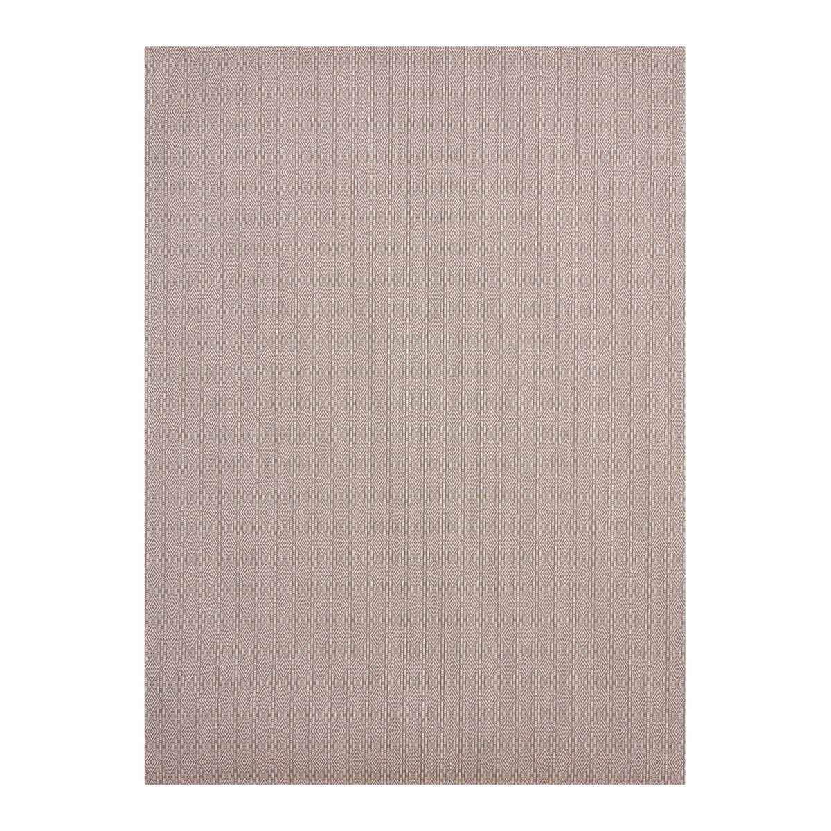 Burnt Coral Woven Floor Mat in Muted Midtone Warm Red with White