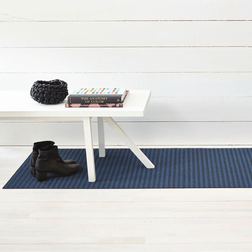 Breton Stripe Shag Mats - Blueberry Runner