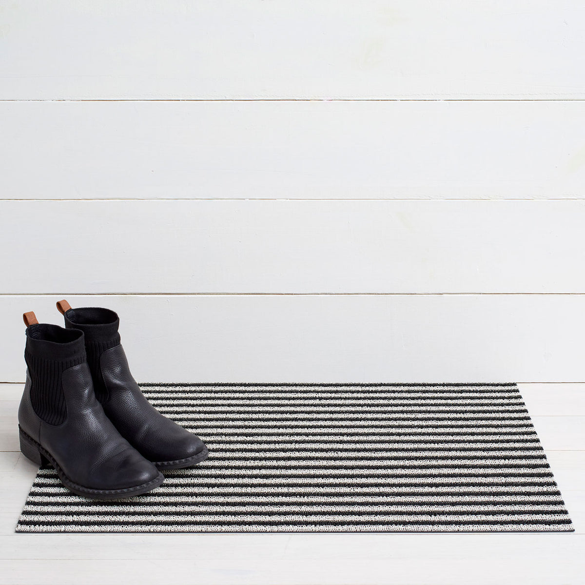Breton Stripe Shag Mats - Tuxedo Doormat