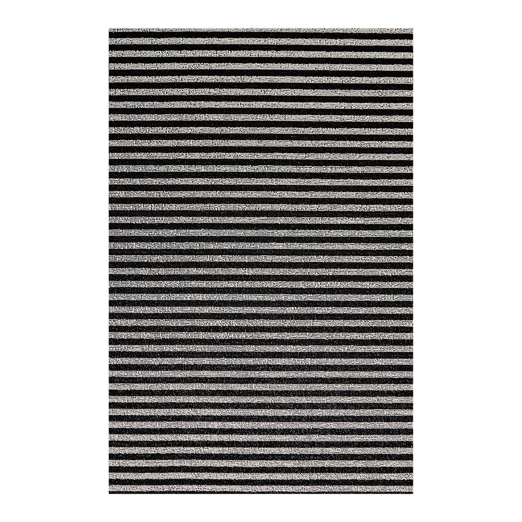Rectangle Shag Mats in Mix of Black and White