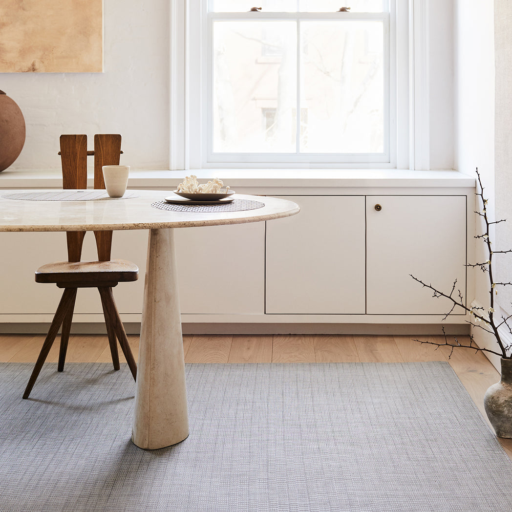 Umber Woven Floor Mat in Mix of Midtone Warm Silver with Light and Dark Greige