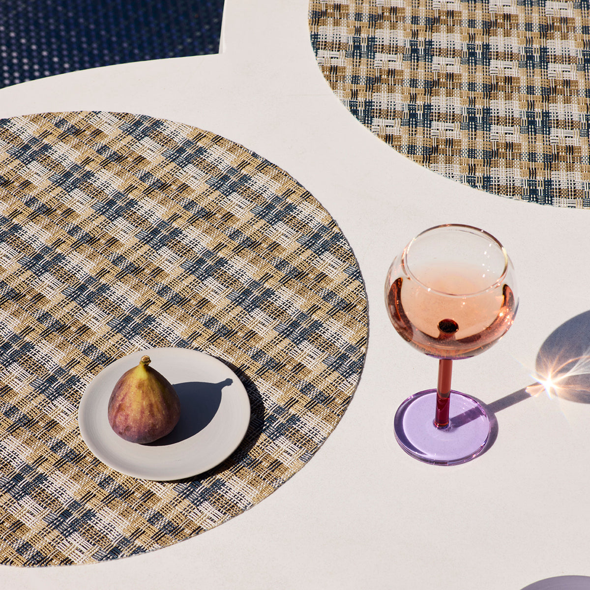 Detail image of Chilewich woven material showcasing texture, color, and pattern of the terrastrand yarn weave.
