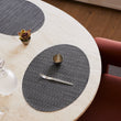 Detail image of Chilewich woven material showcasing texture, color, and pattern of the terrastrand yarn weave.