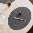 Detail image of Chilewich woven material showcasing texture, color, and pattern of the terrastrand yarn weave.