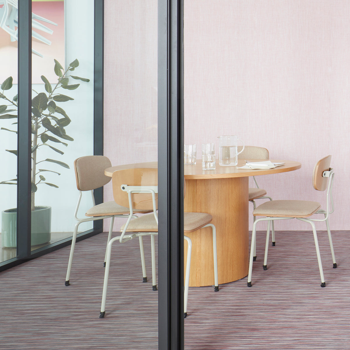 Detail image of Chilewich woven material showcasing texture, color, and pattern of the terrastrand yarn weave.