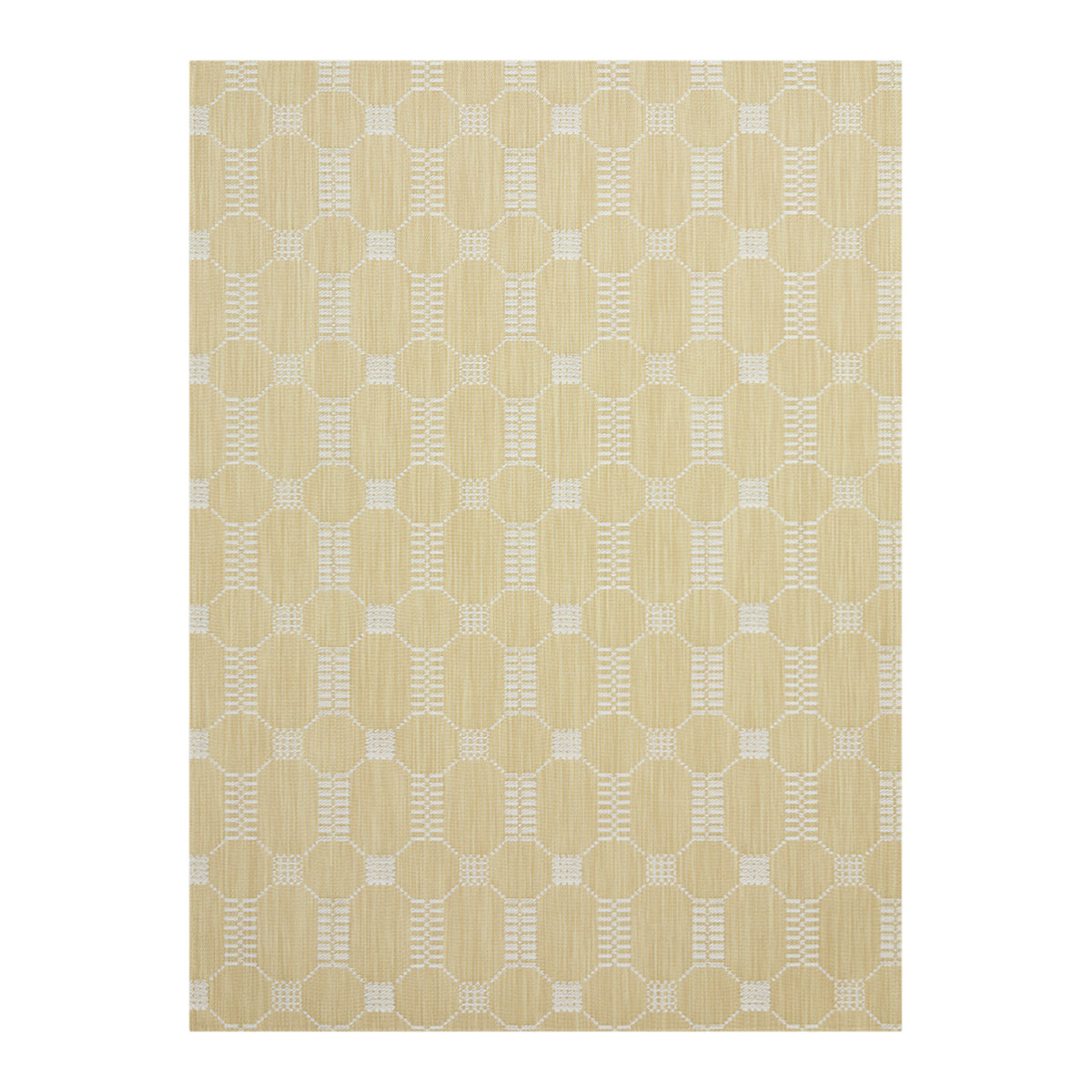 Wheat Woven Floor Mat in Mustard with White