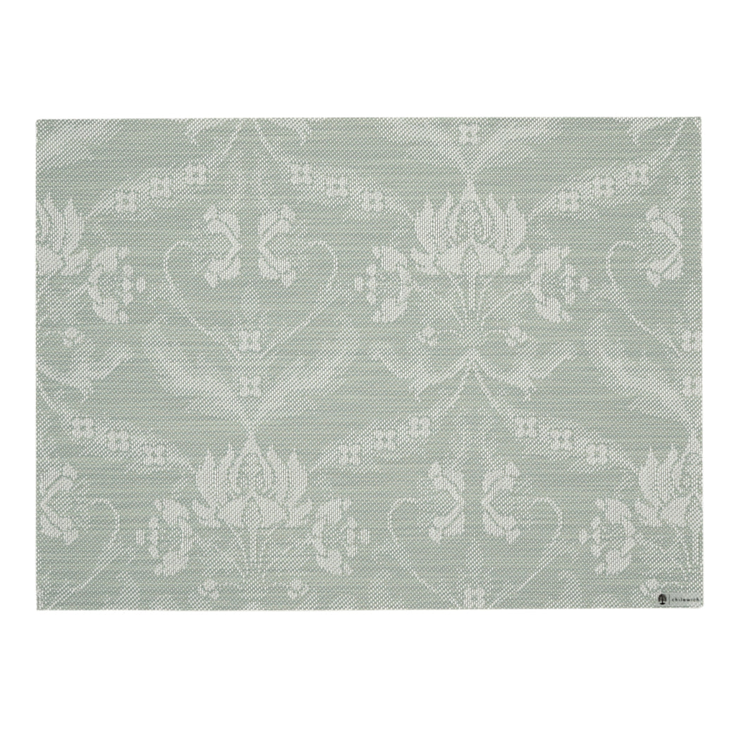Rectangle Placemats in Muted Light Blue Green Base with White Accents