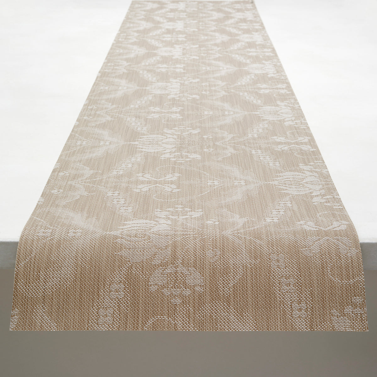 Damask Table Runners - Flax With Prop
