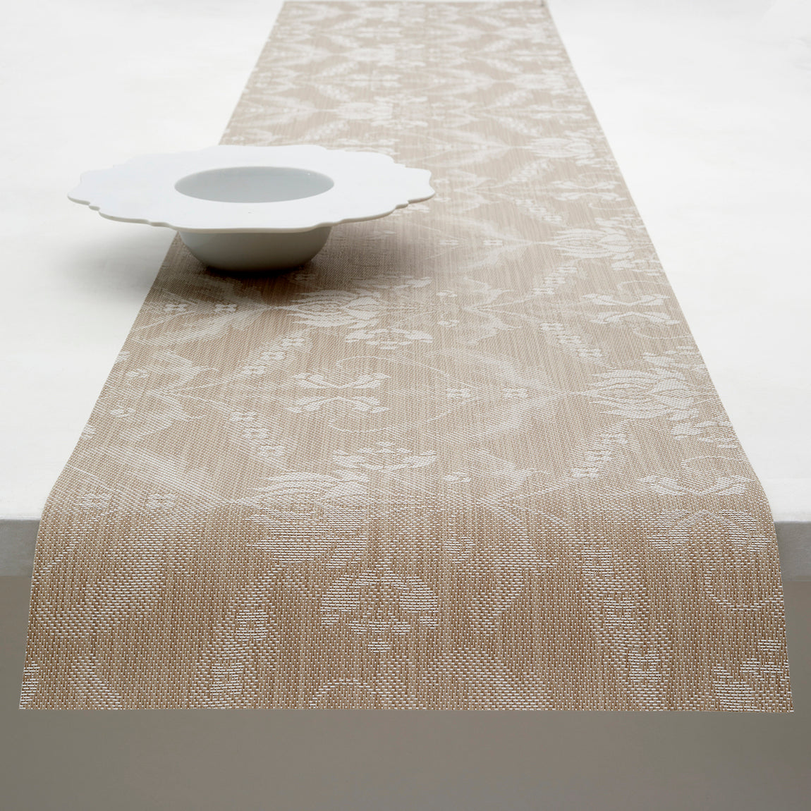 Damask Table Runners - Flax View 1