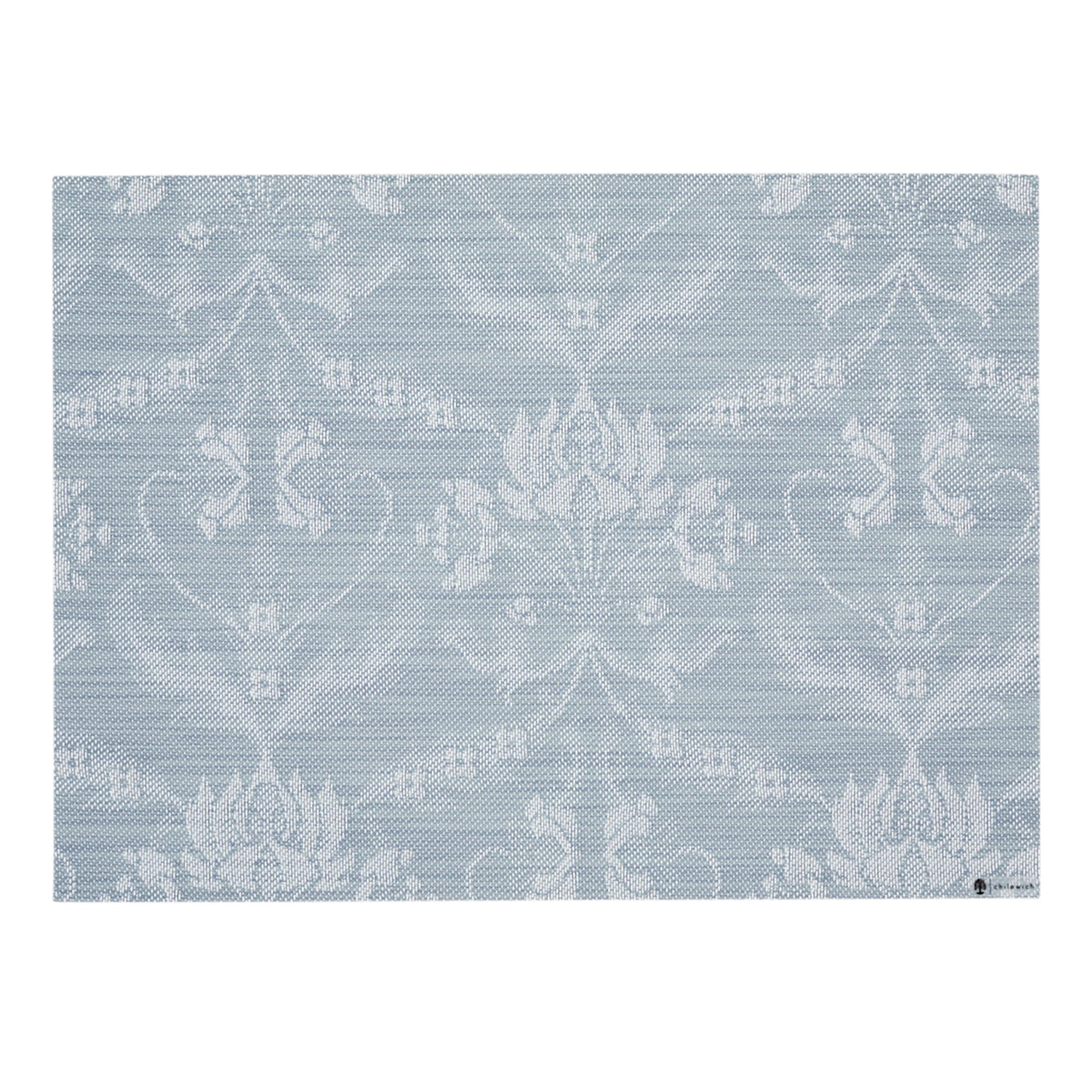 Rectangle Placemats in Muted Light Blue with White Accents