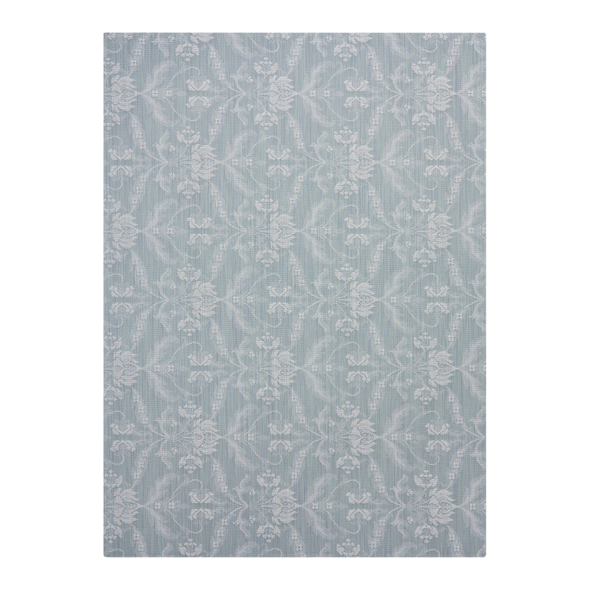Sea Woven Floor Mat in Muted Light Blue with White