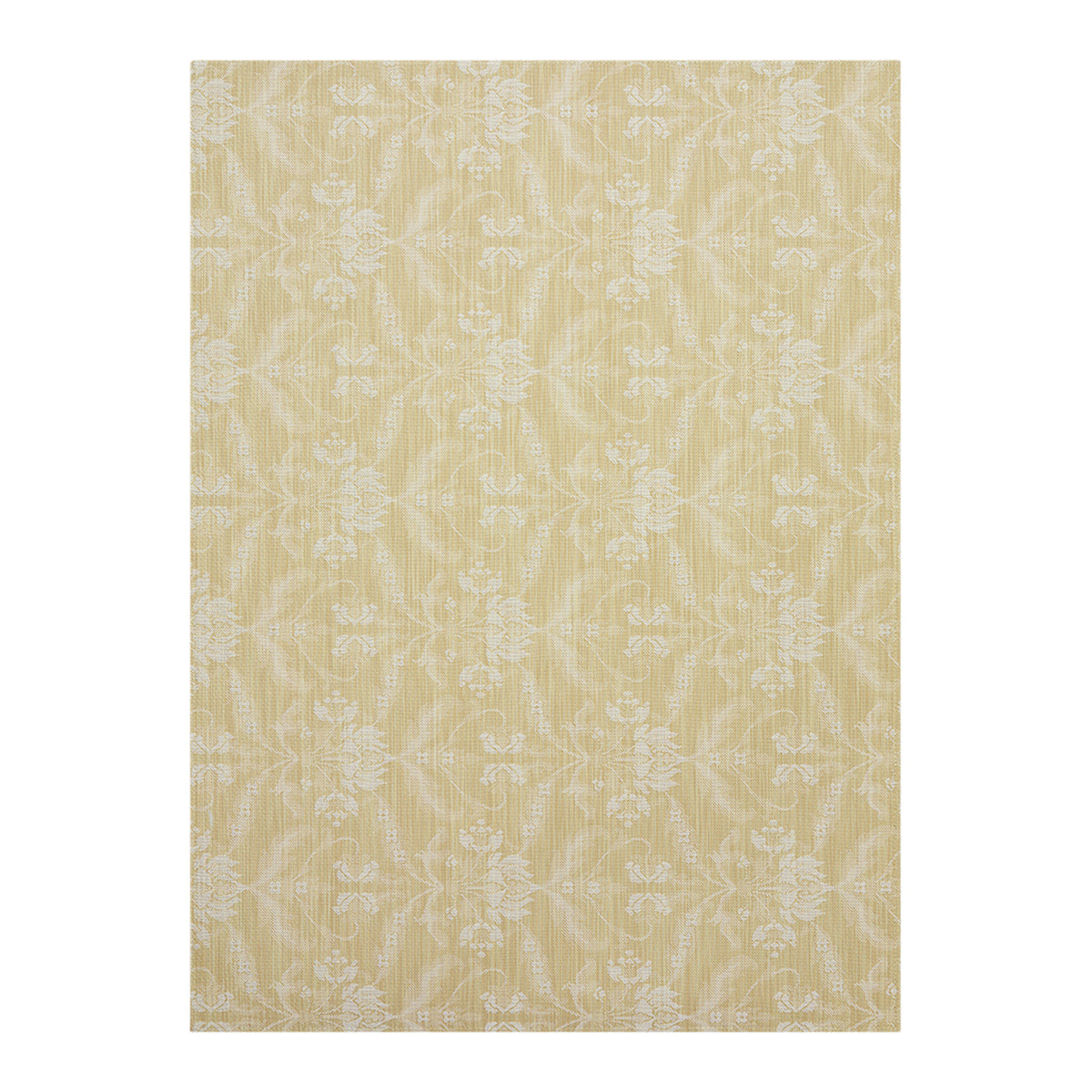Wheat Woven Floor Mat in Mustard with White