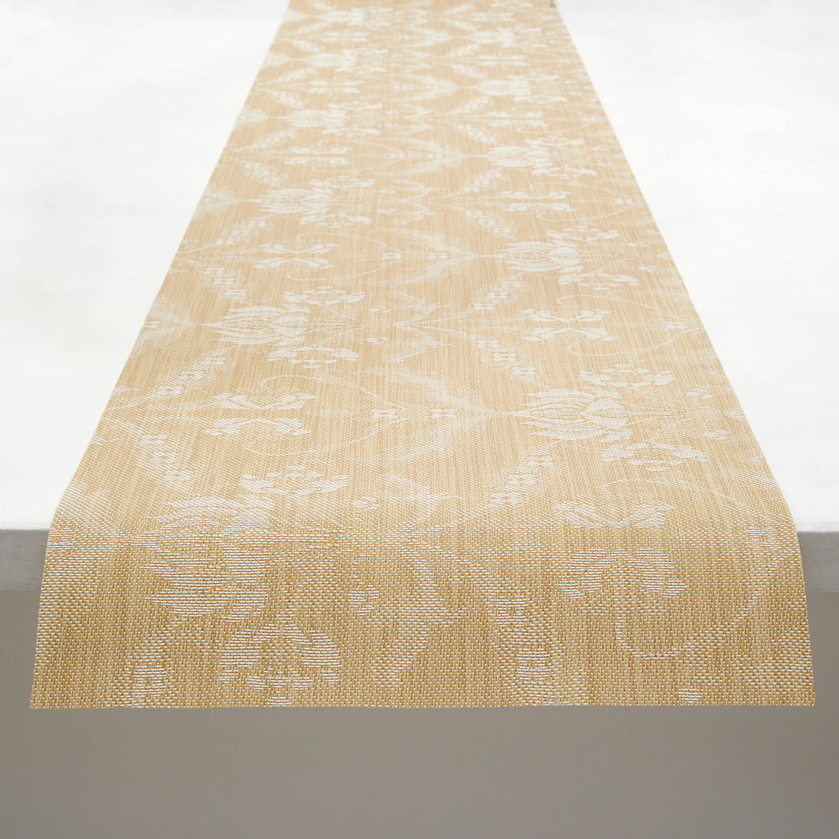 Damask Table Runners - Wheat With Prop