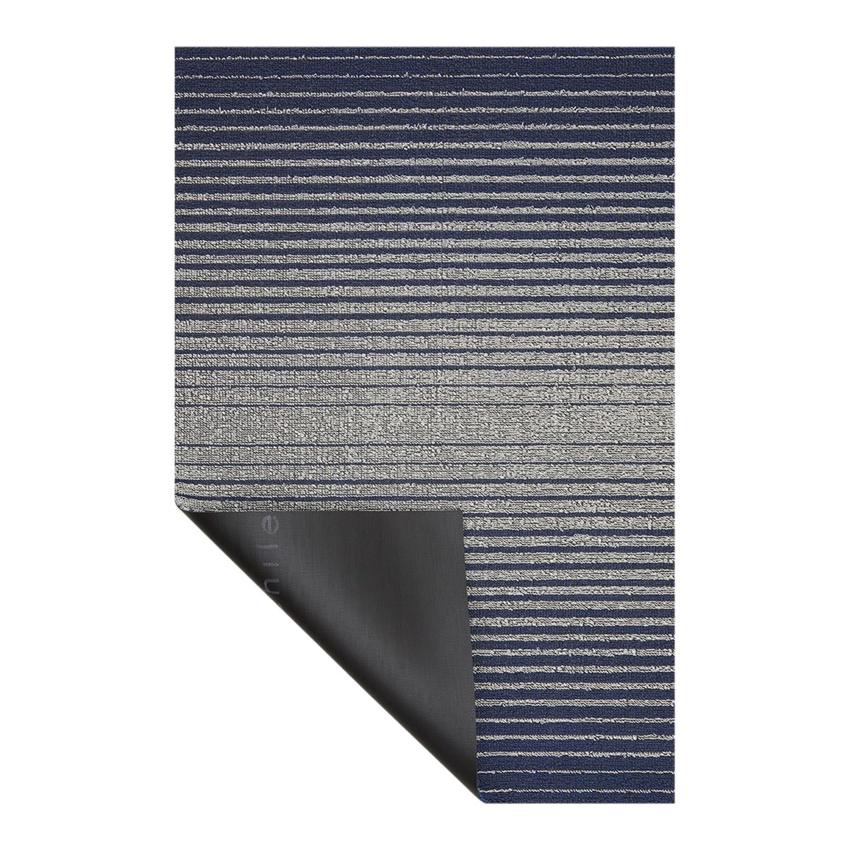 Domino Stripe Shag Mats - Denim Corner