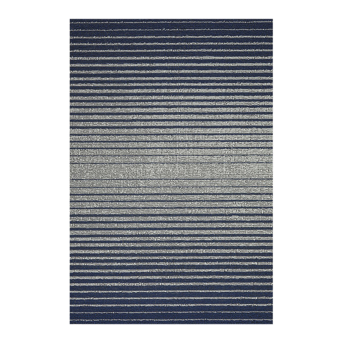 Rectangle Shag Mats in Mix of Midtone Navy Blue and White