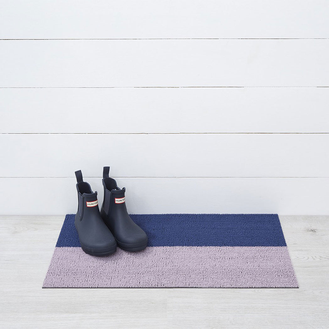 Duo Stripe Shag Mats - Berry Doormat