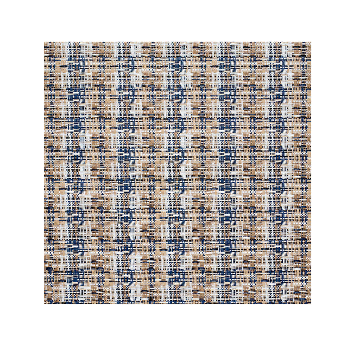 Square Placemats in Mix of Midtone Tan, White and Navy Blue