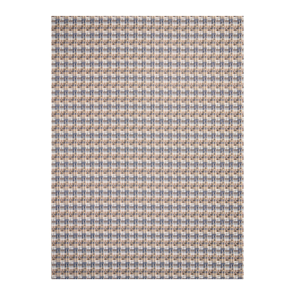 Coast Woven Floor Mat in Mix of Midtone Tan, White and Navy Blue