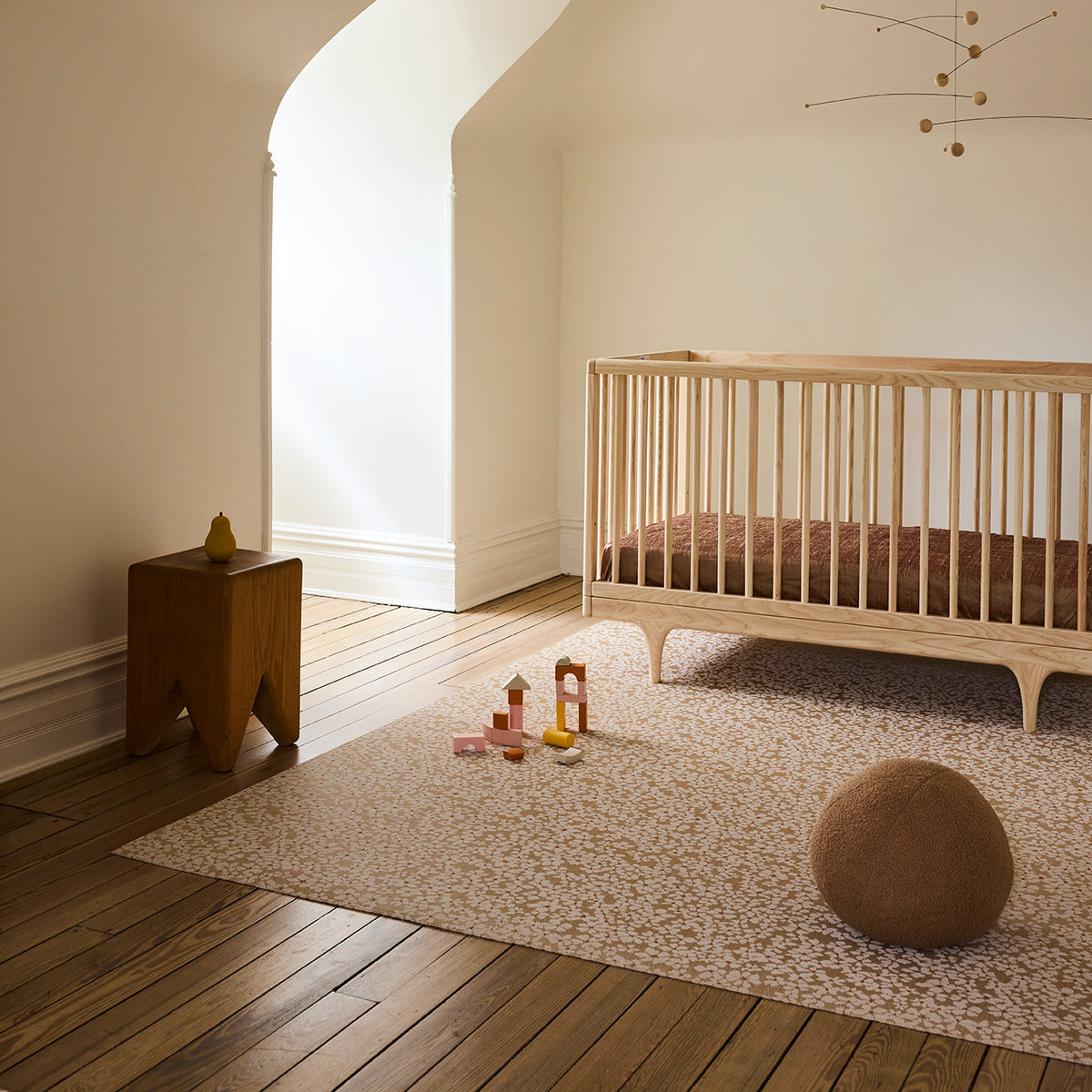 Chilewich woven floor mat in neutral woven terrastrand yarn, durable and stylish for modern living spaces.