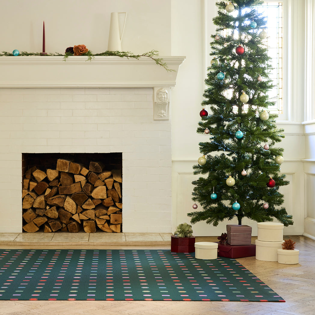 Chilewich woven floor mat in neutral woven terrastrand yarn, durable and stylish for modern living spaces.