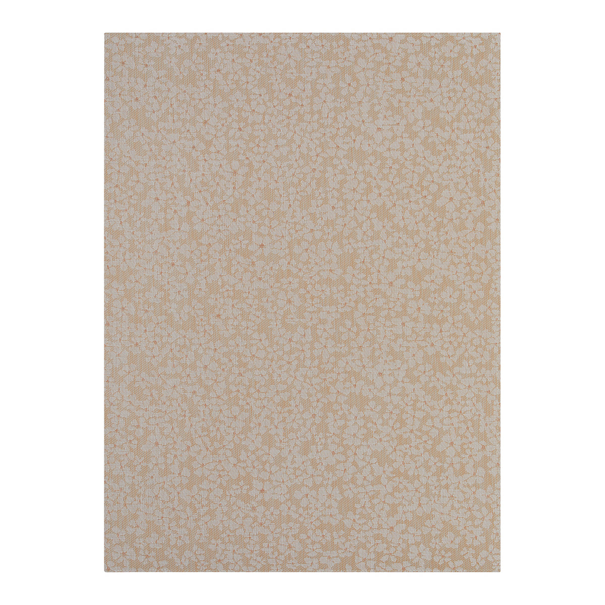 Rectangle Woven Floor Mat in Midtone Warm Beige with White and Orange Accents