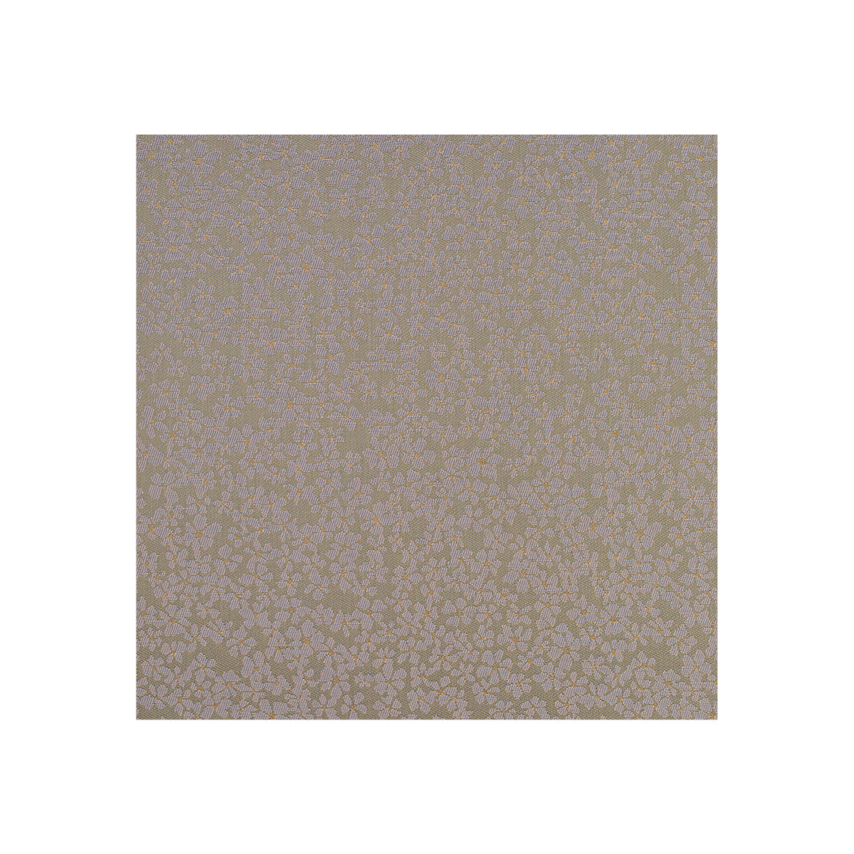 Square Woven Floor Mat in Metallic Midtone Warm Silver with Lavender and Muted Yellow Accents