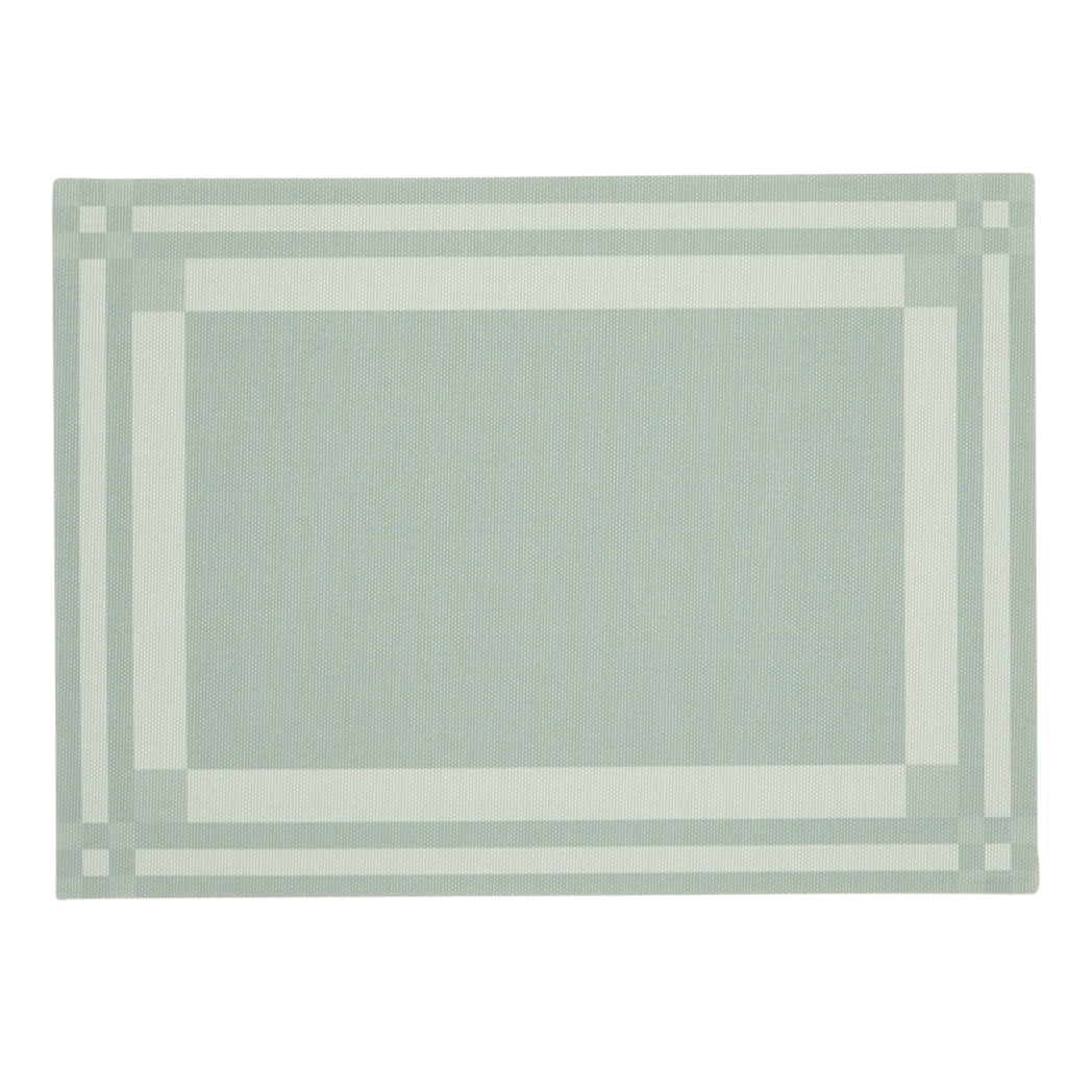 Rectangle Placemats in Muted Light Blue Green Base with White Accents