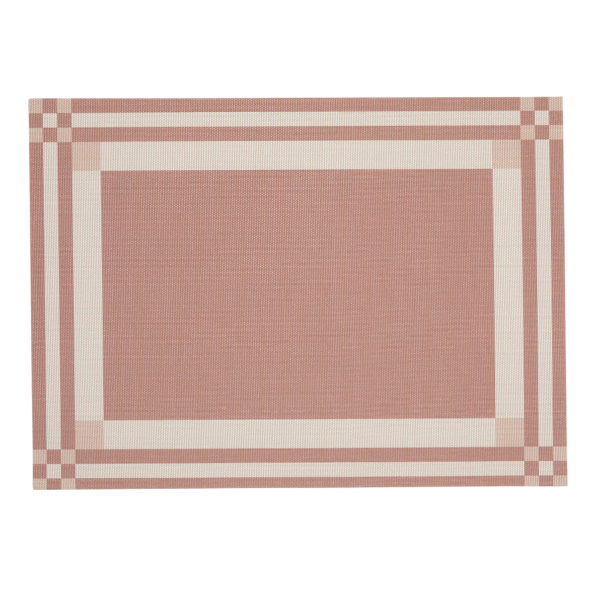 Rectangle Placemats in Muted Light Warm Red with Light Neutral Beige