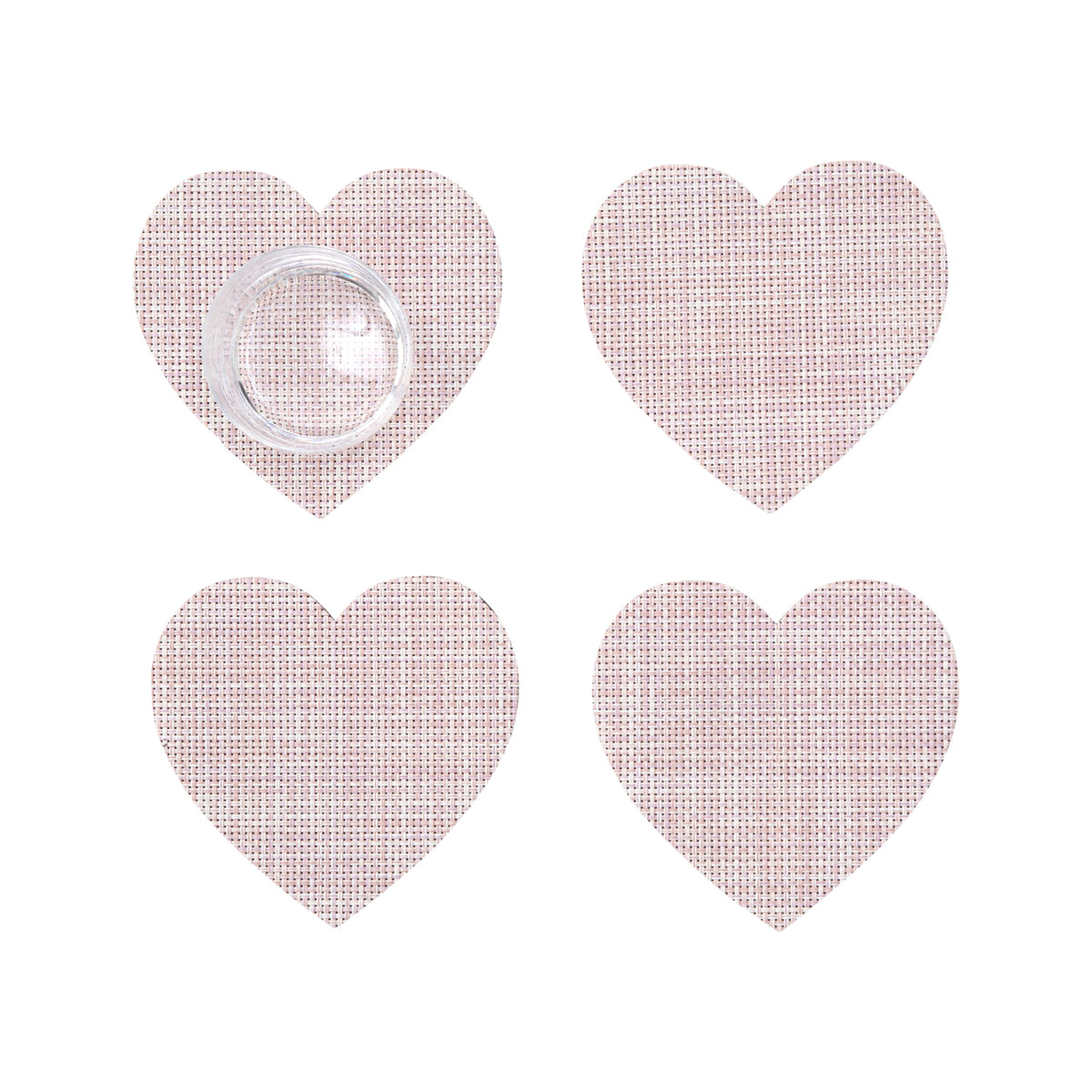 Set of 4 Coasters in Light Neutral Pink