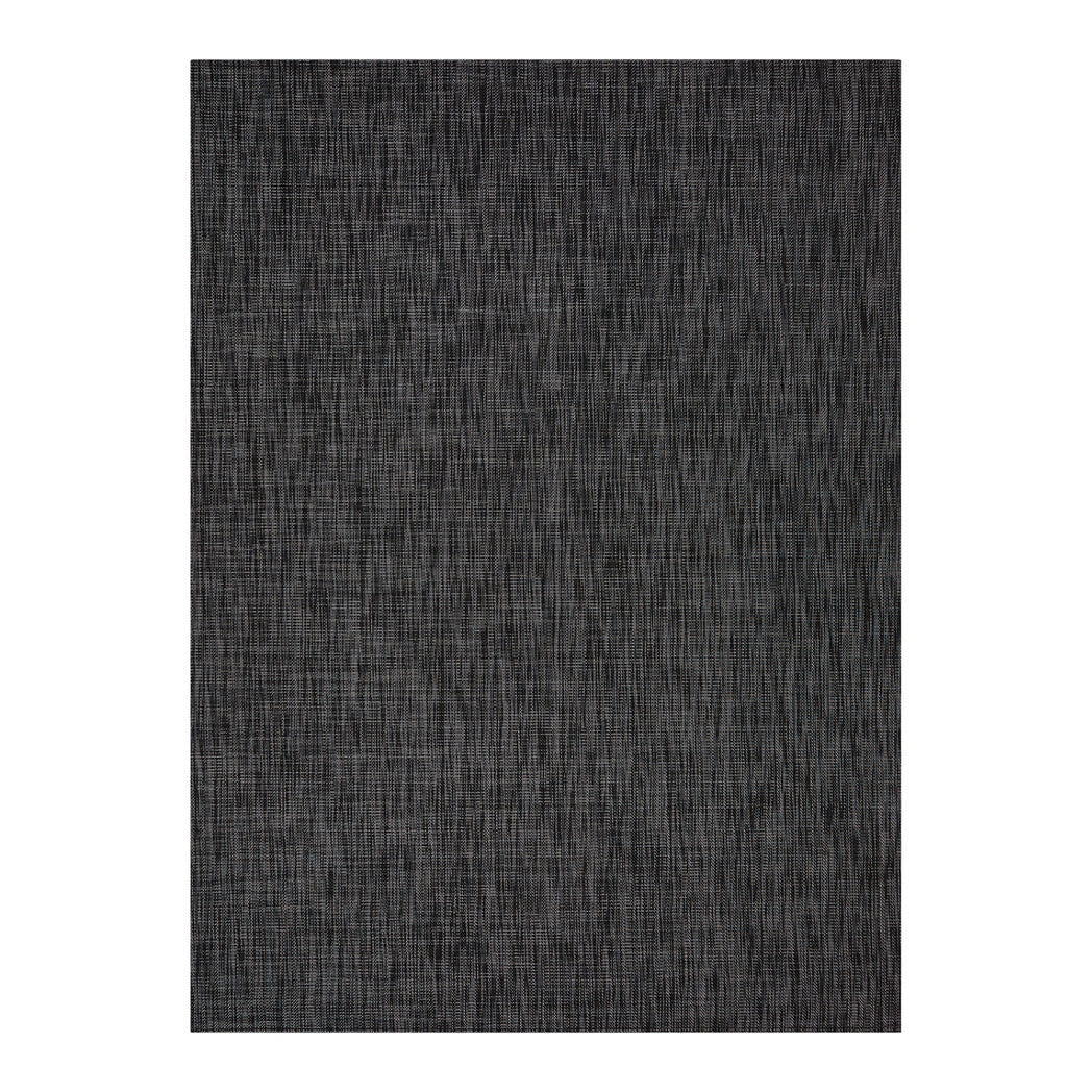 Deep Grey Woven Floor Mat in Dark Grey with Silver Accents