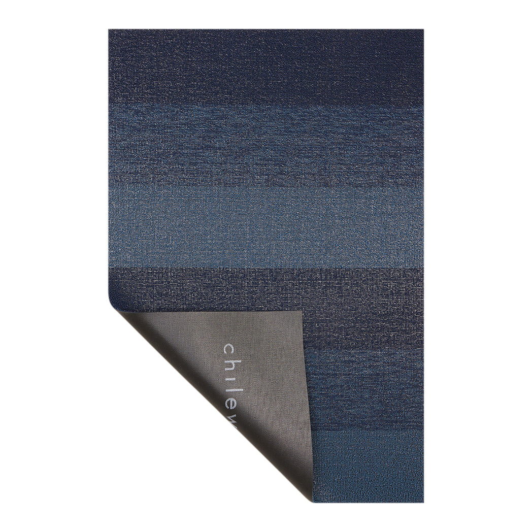 Marbled Stripe Shag Mats - Bay Blue Corner