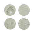 Set of 4 Coasters in Muted Light Blue Green with White