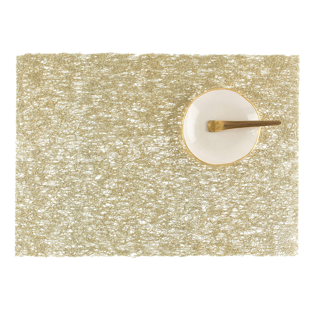 Metallic Lace Placemats - Gold With Prop