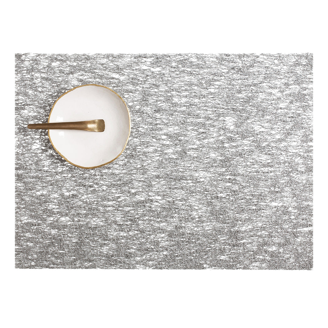 Metallic Lace Placemats - Silver With Prop
